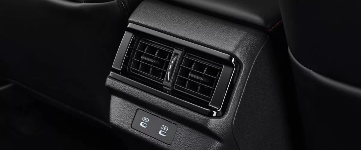 Rear Air Ventilation with Dual USB Charger Type C