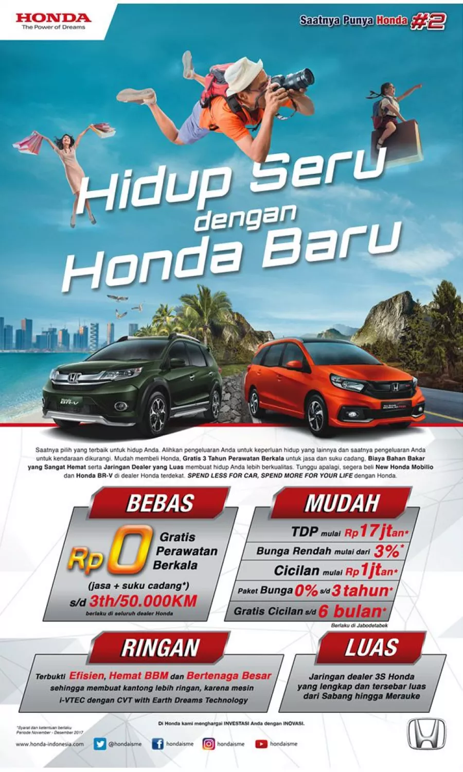 Pertahankan Tren Penjualan Positif Di Akhir Tahun, Honda Tawarkan Promo Gratis Servis 3 Tahun / 50.000 KM