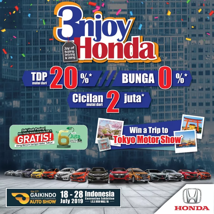 HONDA SIAPKAN LUCKY DIP SENILAI 1 MILYAR DAN HADIAH JALAN-JALAN KE TOKYO MOTOR SHOW UNTUK KONSUMEN DI GIIAS 2019