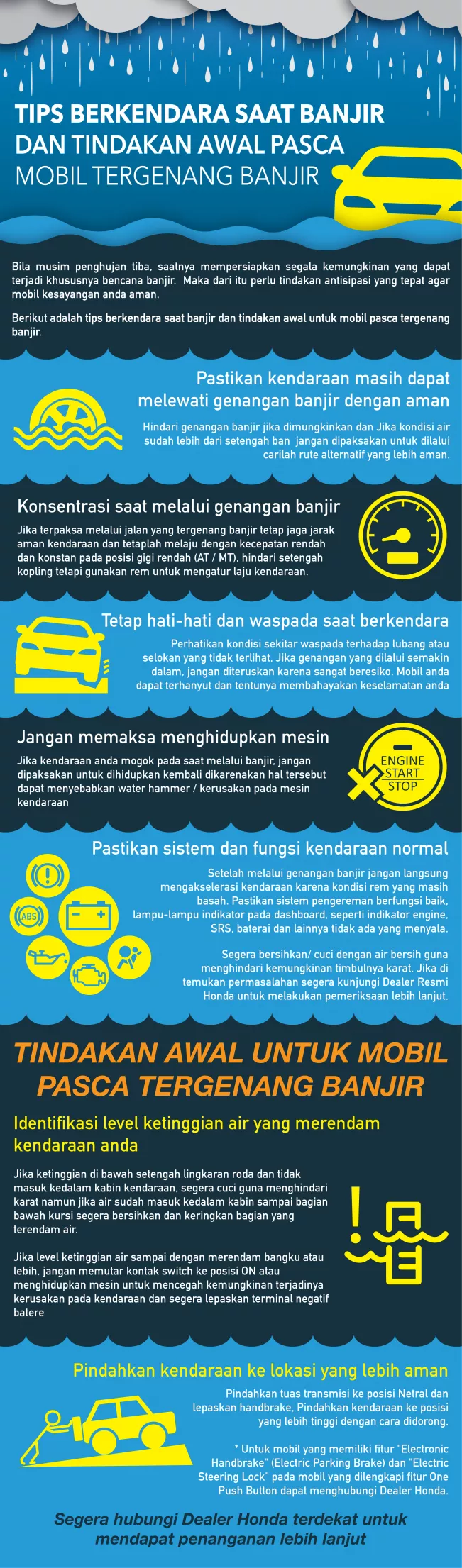 Tips Berkendara Saat Banjir dan Tindakan Awal Pasca Mobil Tergenang Banjir