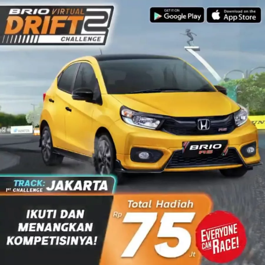 Kompetisi Brio Virtual Drift Challenge 2 Seri Perdana Dimulai dengan Trek Virtual Berlatar Berlakang Tugu Monas